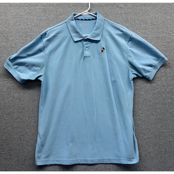Walt Disney World Parks Polo Shirt Mens Large Mickey Mouse Embroidered Light Bl - Picture 1 of 5